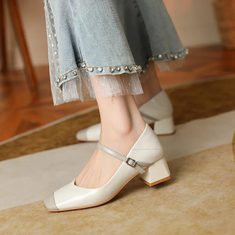 Elegant Contrast Color High Heels-4