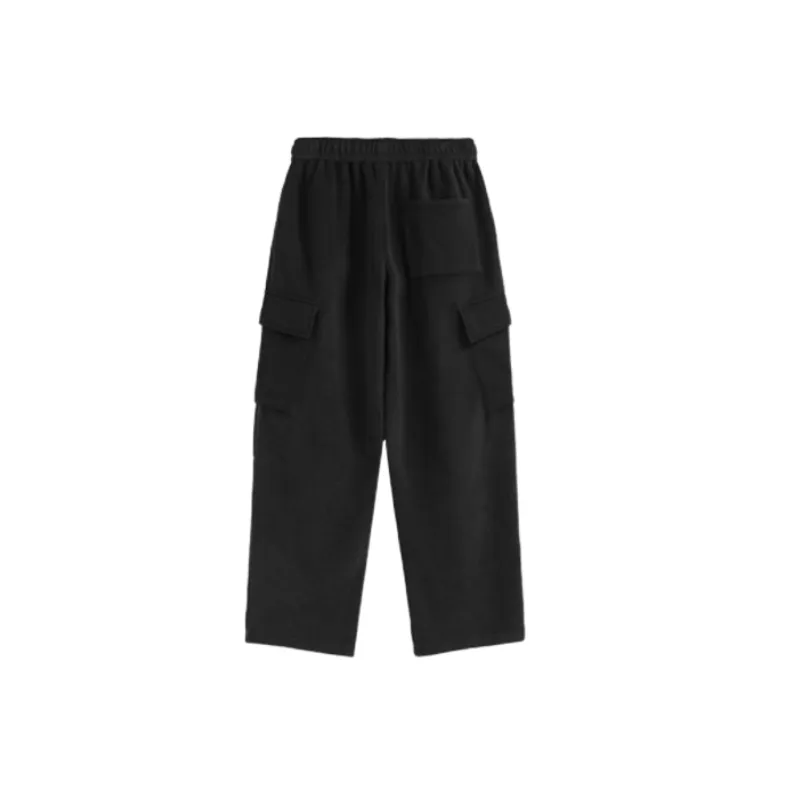 Loose Straight Leg Polyester Casual Pants-1