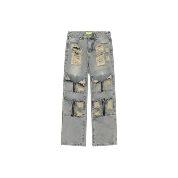 Hip Hop High Street Worn Jeans