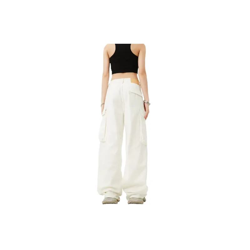 Retro Loose Cotton Cargo Pants-3