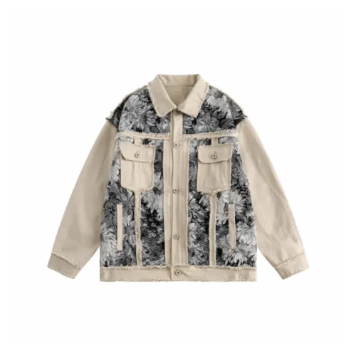 New Fashion Design Ethnic Style Stitching Retro Workwear Denim Jacket