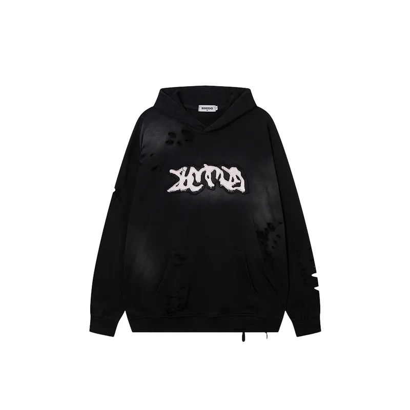 Trendy Brand Retro Street Long Sleeve Hooded Sweatshirt-2