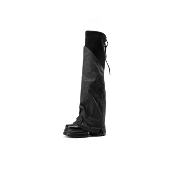 Denim Zipper Casual Knee High Boots