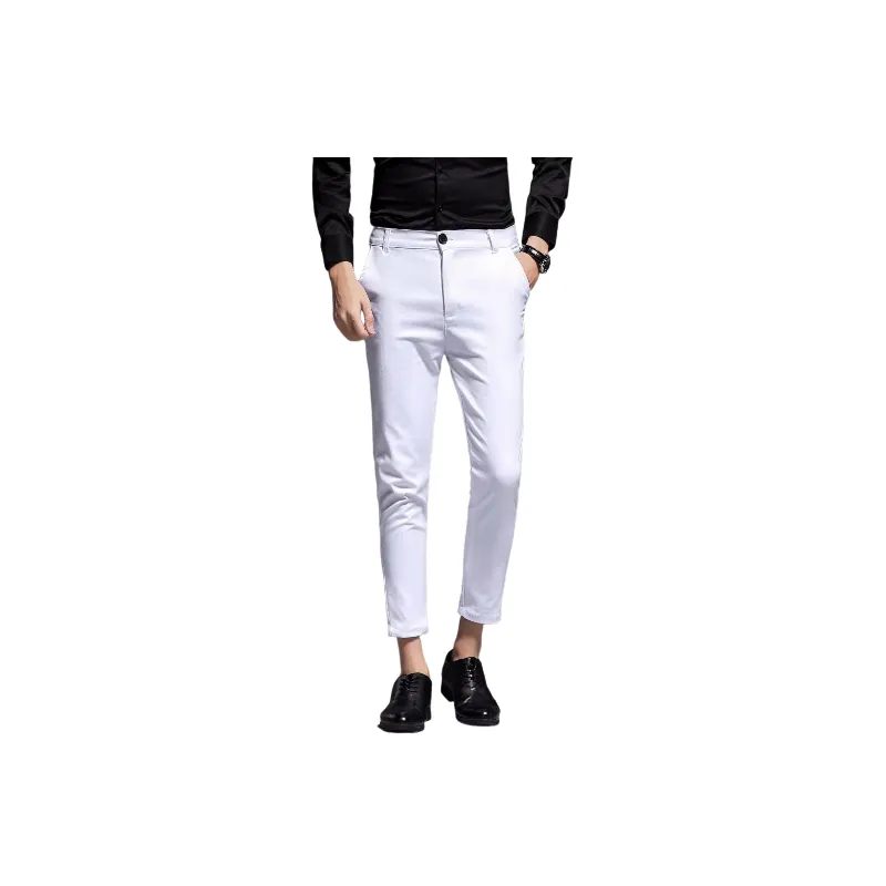 Fashionable Plain Polyester Suit Trousers-0