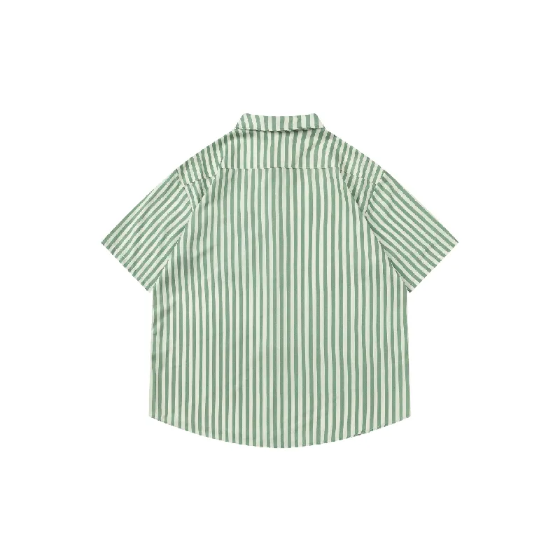Retro Striped Polyester Shirt Unisex-9