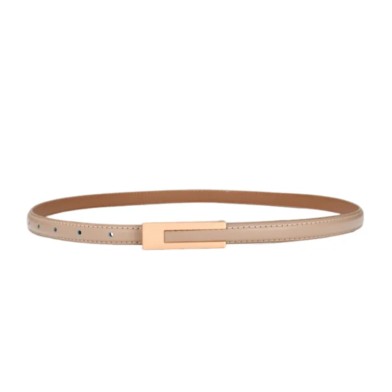 Retro Plain Leather Belt Women-4