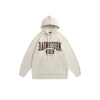 College Style Niche Knit Hoodie