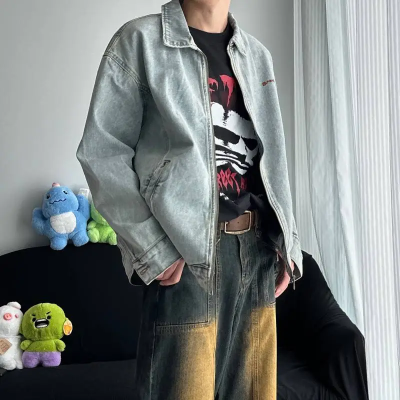 Casual Embroidered Denim Jacket-4