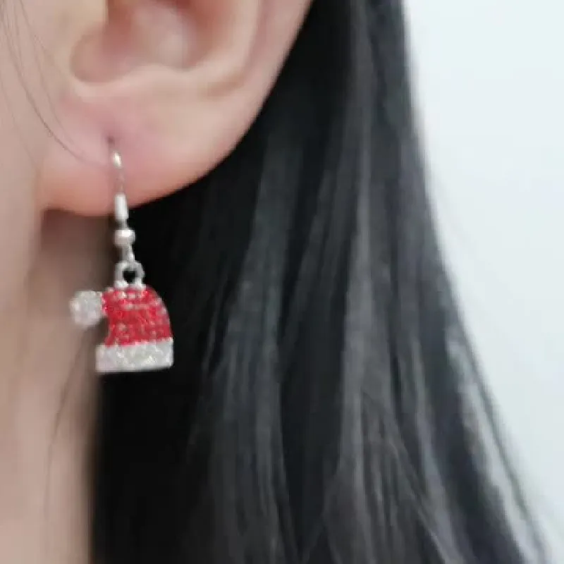 Cute Christmas Rhinestone Earring-1