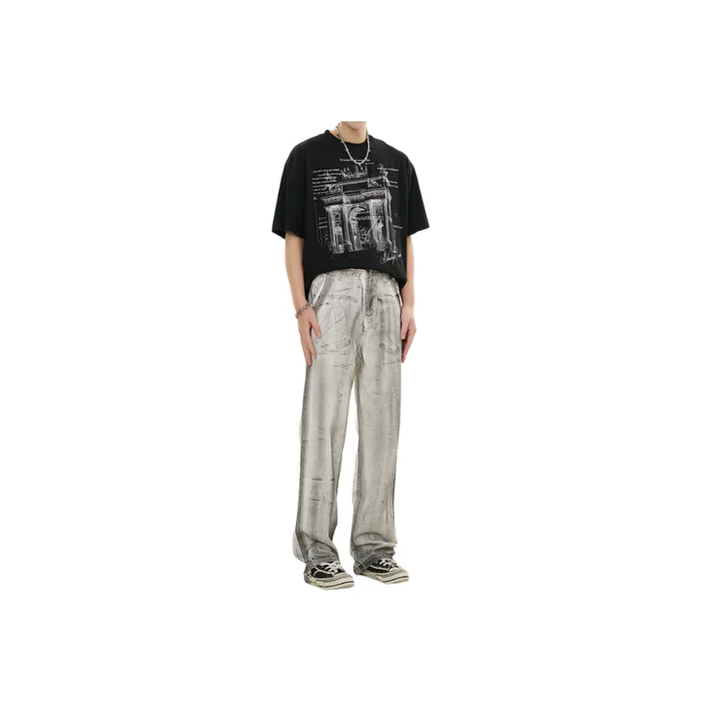 Hip Hop Loose Dirty Jeans-1