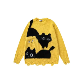 Trendy Retro Ripped Sweater
