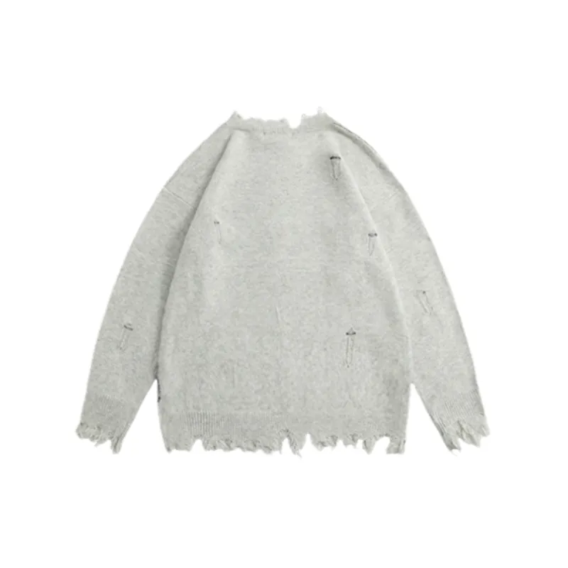 Street Distress Polyester Sweater-5