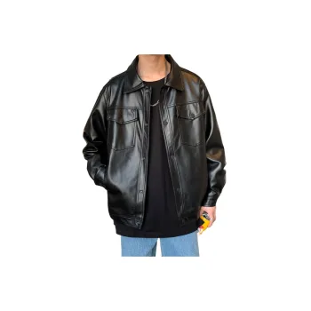 Fashionable Simple Leather Jacket