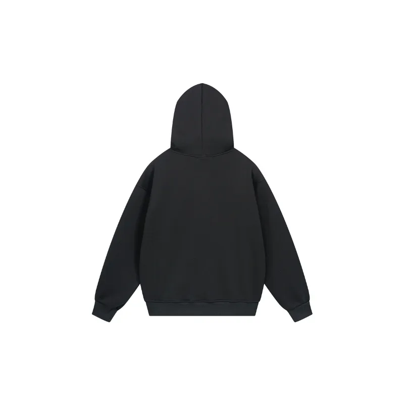 Retro Design Sense Metal Decoration Hot Stamping Long Sleeve Hooded Sweatshirt-6