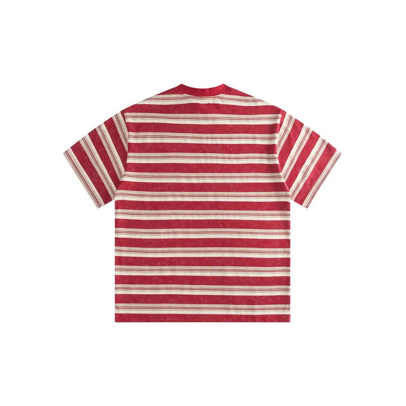 Fashionable Striped Polyester T-Shirt-1