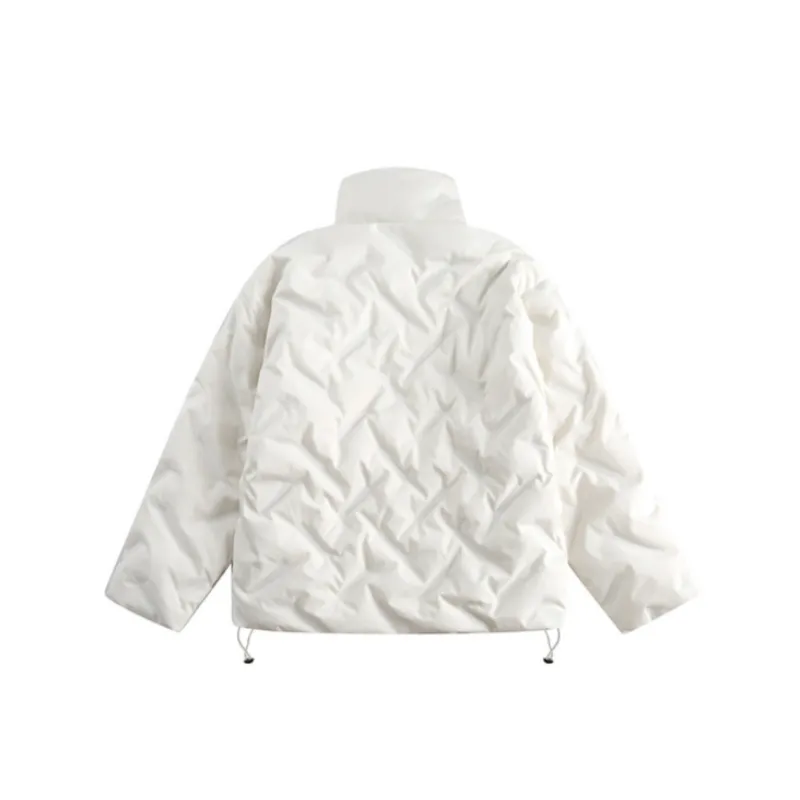 Pleated Simple Loose Solid Color Warm Cold resistant Jacket Outdoor-9