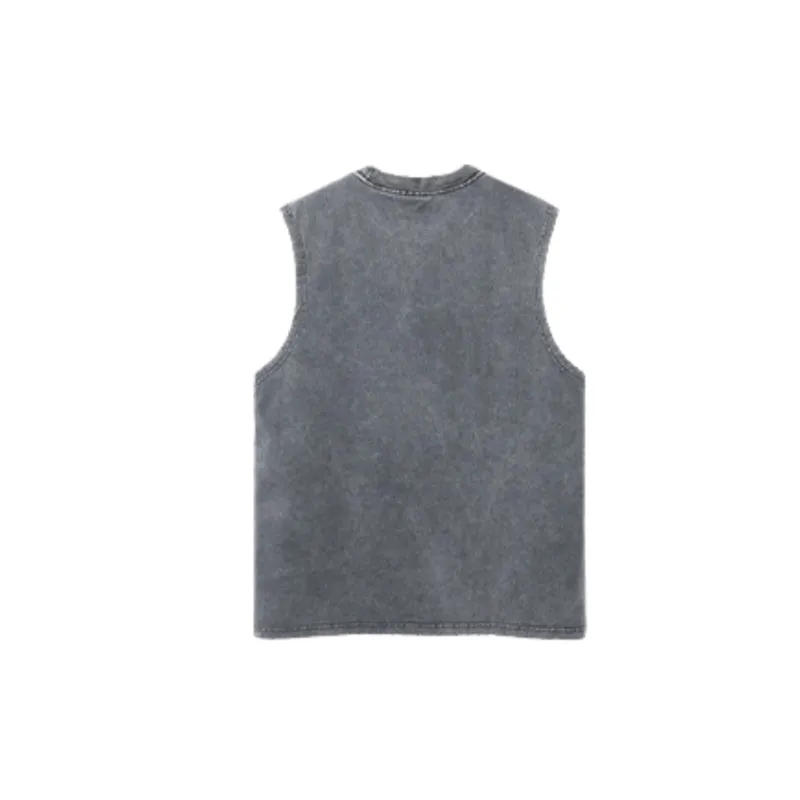 Retro Plain Cotton Vest-12