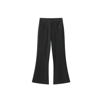 Loose Plain Blended Synthetic Fabrics Suit Trousers