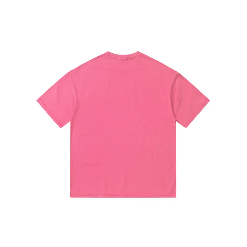 Retro Loose Washed Spray T Shirt-7