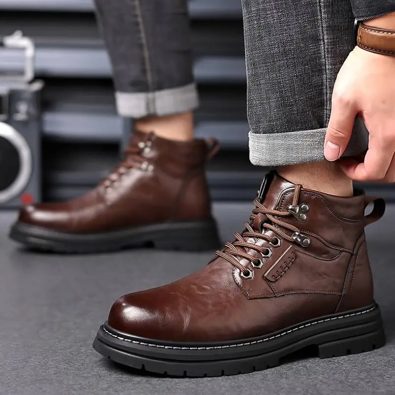 Fashionable Plain Waterproof Martin Boot-6