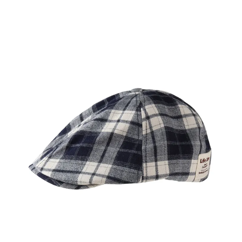 Retro Plaid Peaked Cap-3