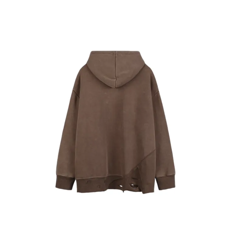 Patchwork Irregular Letter Embroidered Hoodie-1