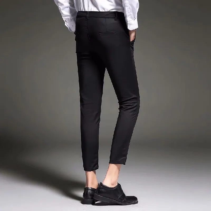 Fashionable Plain Polyester Suit Trousers-5
