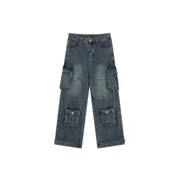 Retro Washed Straight Leg Casual Pants