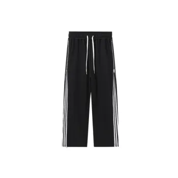 Sports Loose Large Size Striped Outdoor Casual Straight Cropped Pants