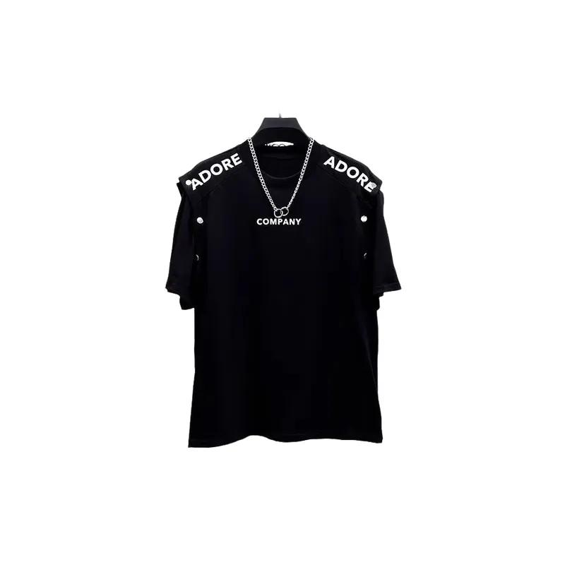 Trendy Loose Splicing T-Shirt-0