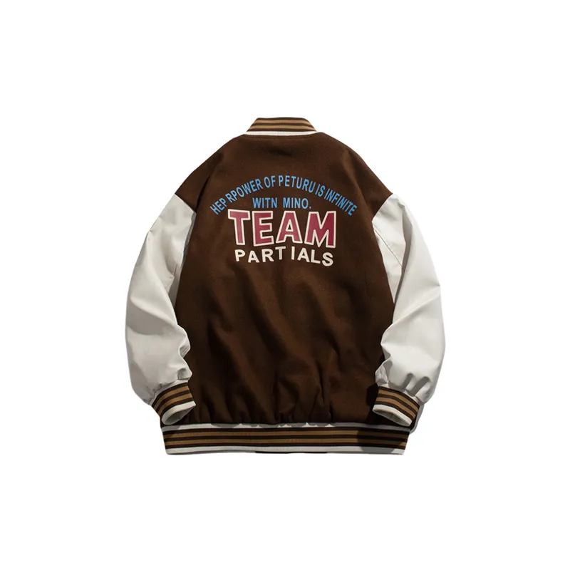 New Loose Casual Stitching Baseball Suit-3
