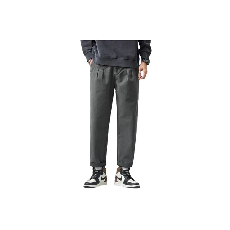 Basics Plain Cotton Cargo Pants-4