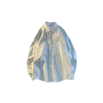 Casual Plain Cotton Blended Fabric Shirt