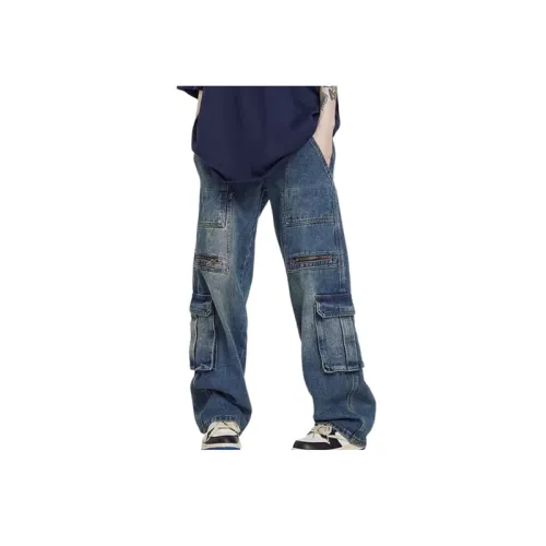 Retro Washed Old Loose Jeans