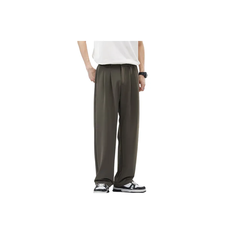Casual Straight Leg Blended Synthetic Fabrics Suit Trousers-5