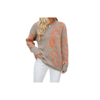 Fashionable Leopard Print Sweater Women