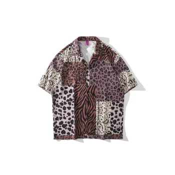 Loose Leopard Print Short Sleeved Shirt