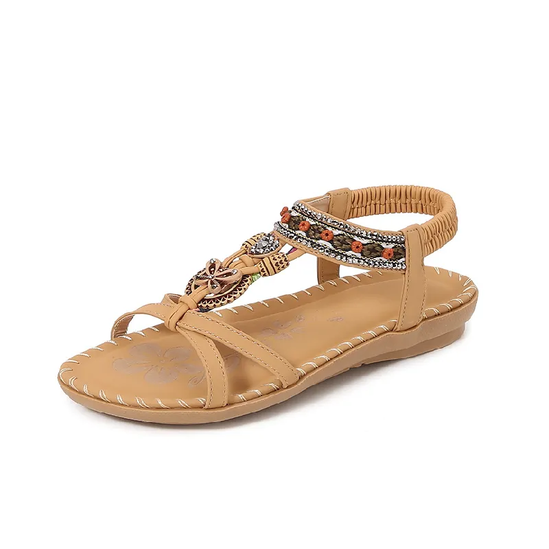 Simple Rhinestone Beach Sandals-5