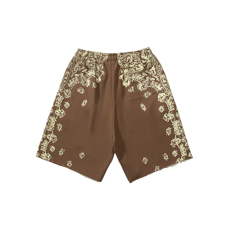 Street Letter Cotton Blended Fabric Casual Shorts-5