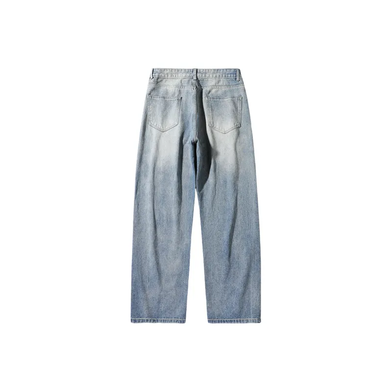 Simple Casual Washed Jeans-1
