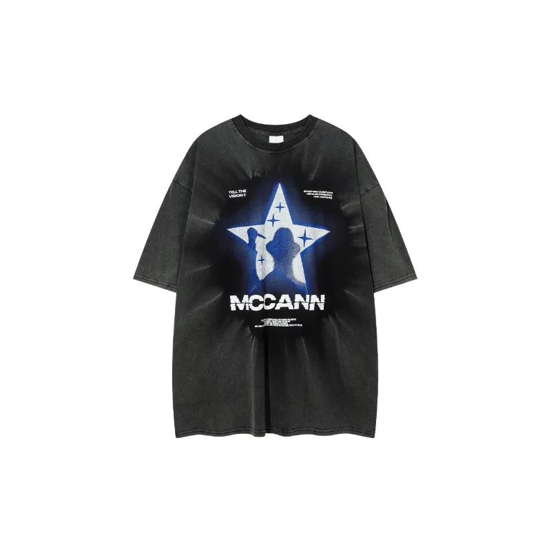 Loose Star Cotton T Shirt-0
