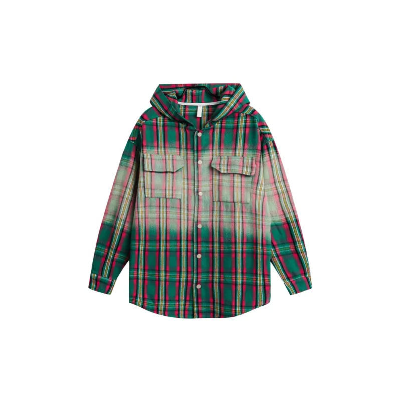 Retro Lazy Style Plaid Long Sleeve Shirt-0