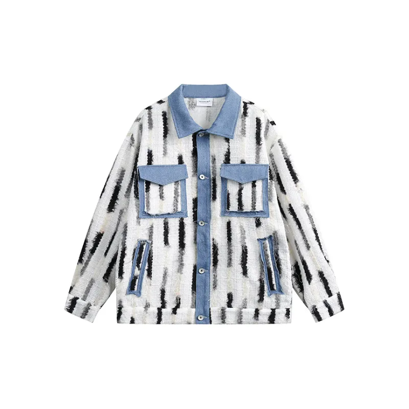 Striped Chanel Style Lapel Jacket