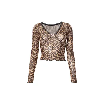 Leopard Print Sexy T Shirt Women
