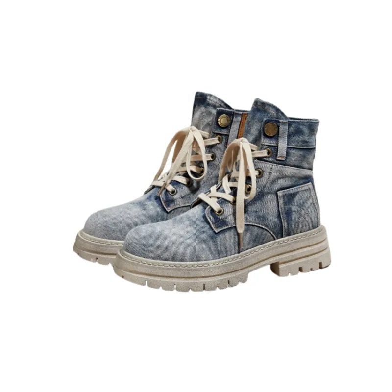 Fashionable Denim Breathable Martin Boot-5