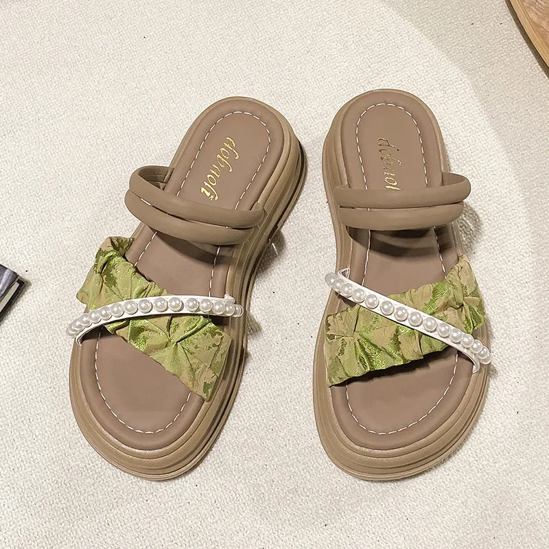 Fashionable Pearls Beach Sandals-5