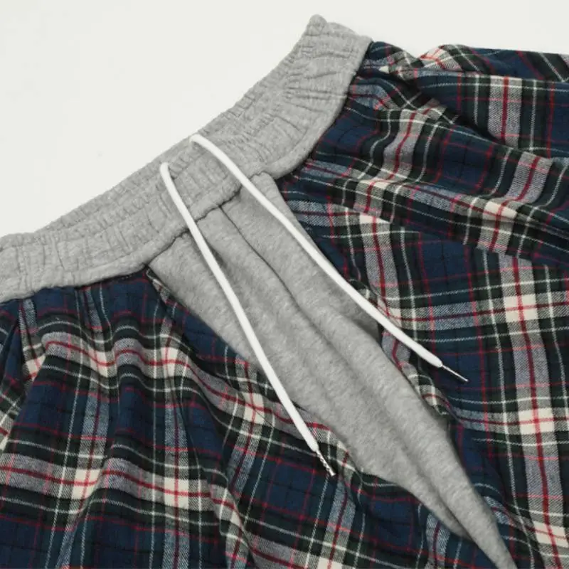Loose Plaid Cotton Casual Pants Unisex-2