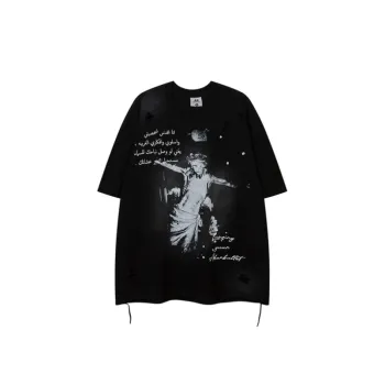 Retro Hip Hop Ink Splashed Print T Shirt