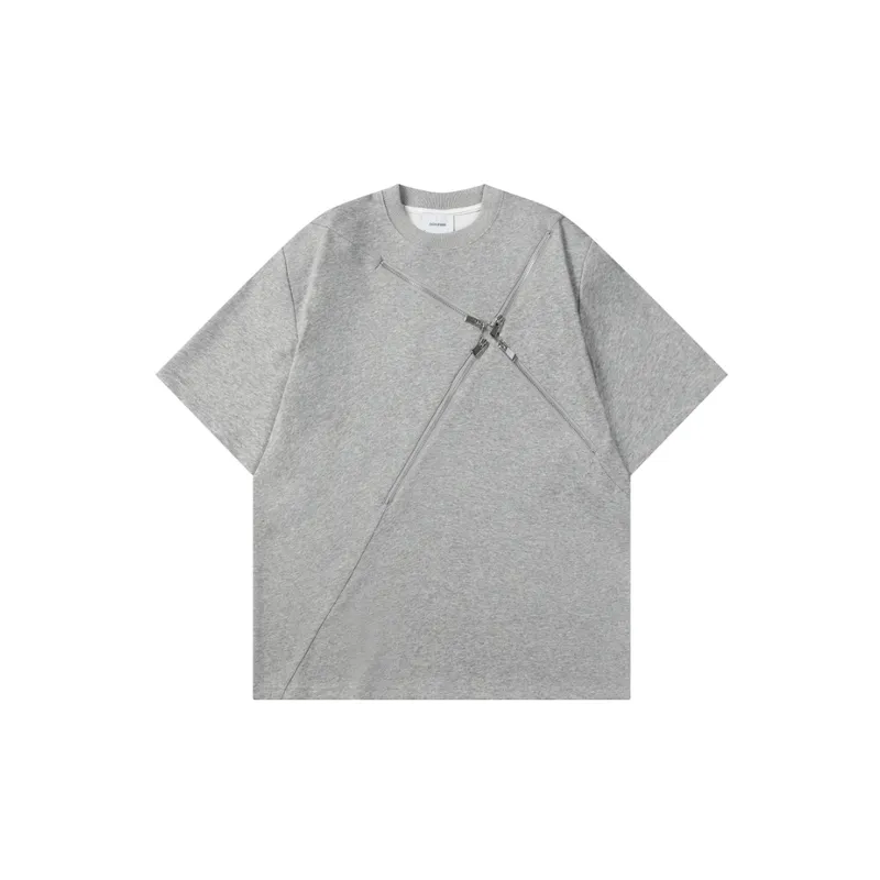 Trendy Niche Zipper T Shirt-0