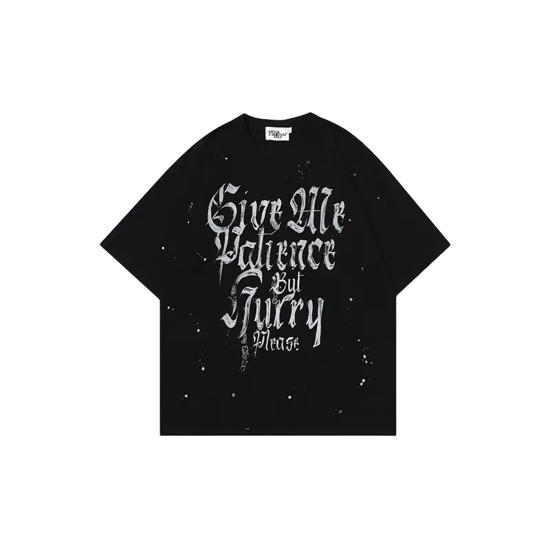 Retro Loose Letter Couple T Shirt-4